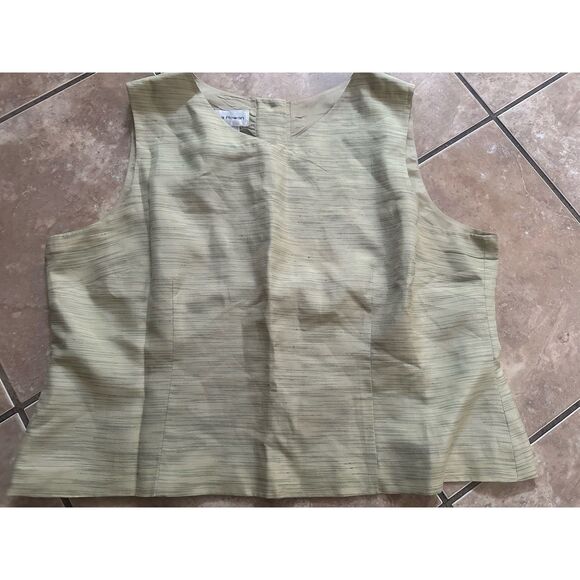 Rena Rowan 16 Vintage Silk Back Button Blouse Top Like Green - Picture 1 of 5